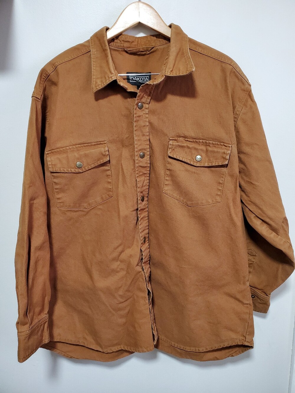 DAKOTA Cotton Canvas Snap Button Workwear Shirt Camel Brown XL Western Neutral